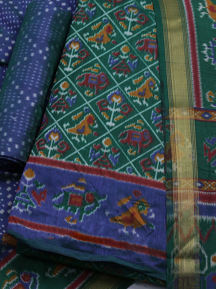 Woven Design Art Silk Unstitched Kurta With Pant &amp; Dupatta