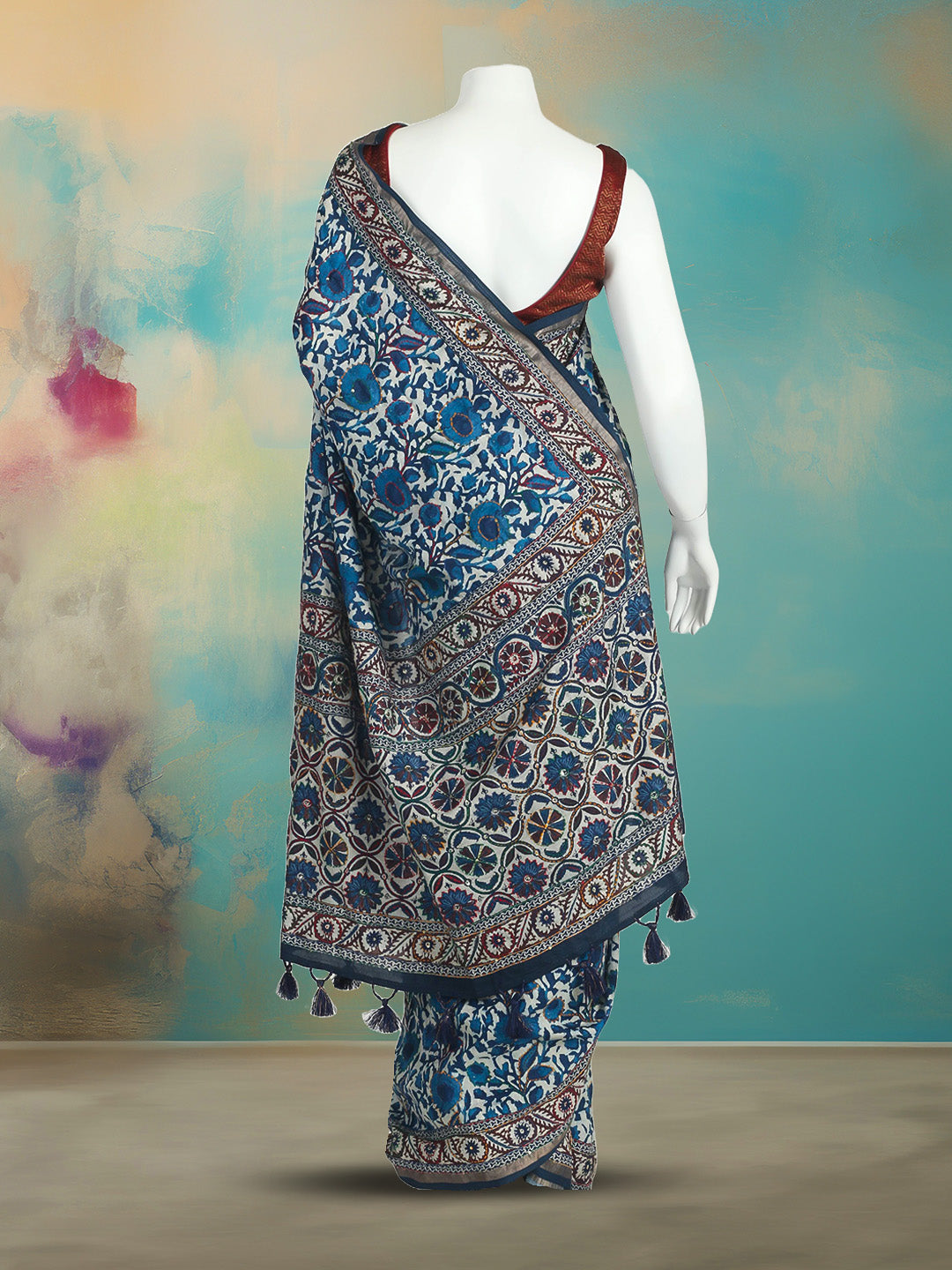Floral Printed Art Silk Saree