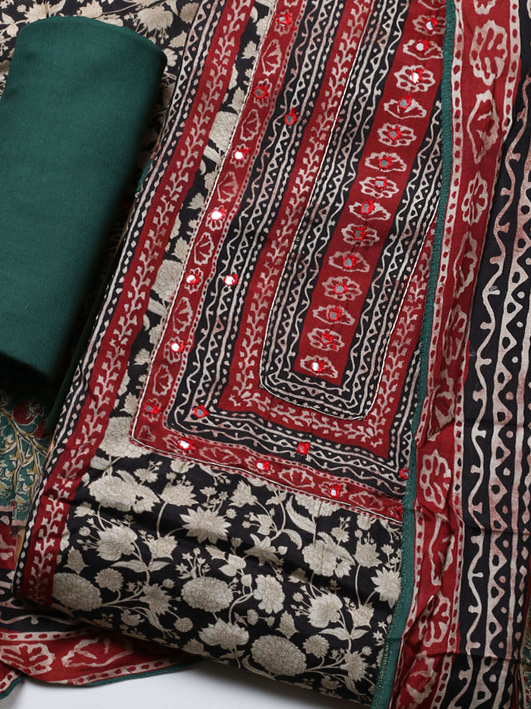 Printed Muslin Unstitched Suit With Pant &amp; Dupatta
