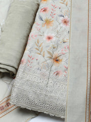Printed Muslin Unstitched Suit With Dupatta