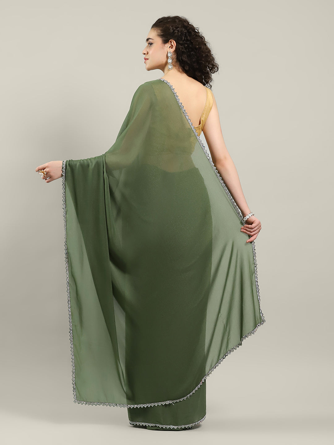 Plain Georgette Saree