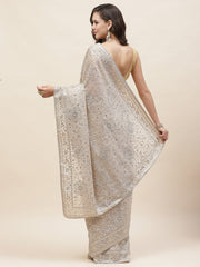 Resham Jaal Embroidery Organza Saree