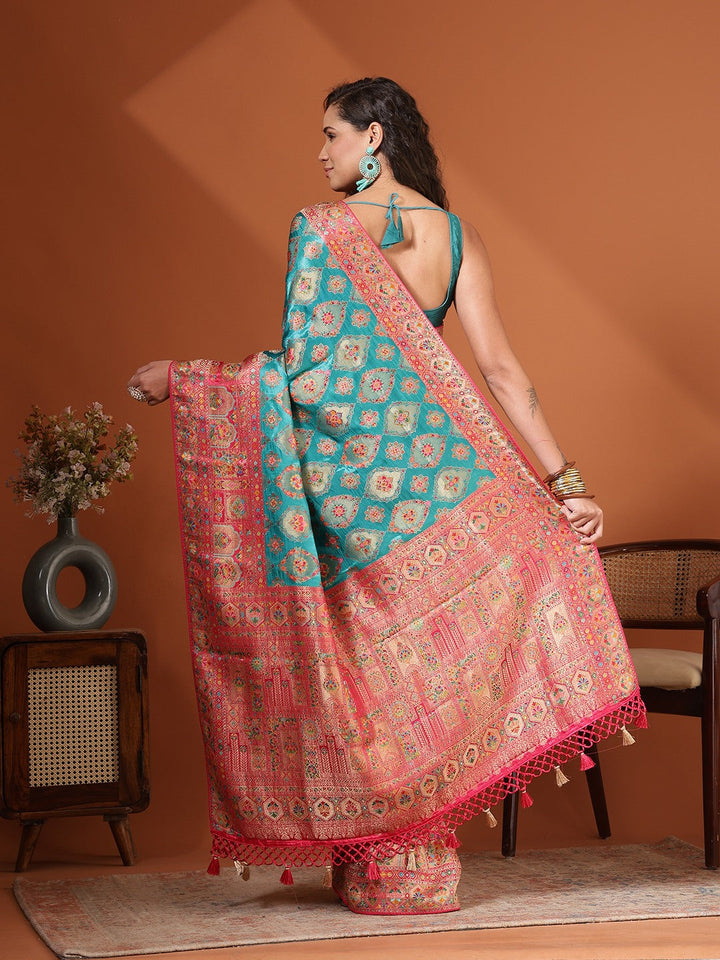 Woven Design Satin Saree