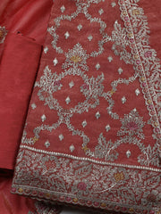 Woven Design Tissue Unstitched Suit With Dupatta