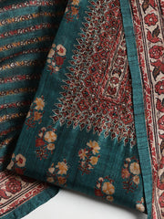 Printed Tussar Unstitched Suit With Dupatta
