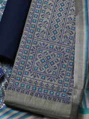 Embroidered Cotton Blend Unstitched Suit With Pant & Dupatta