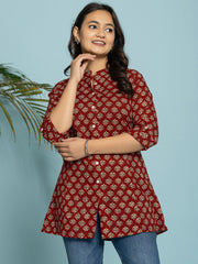 Printed Cotton Blend Short Kurti