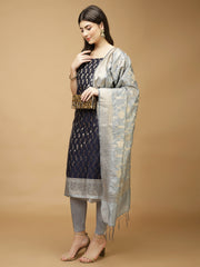 Woven Chanderi Unstitched Suit Piece With Dupatta