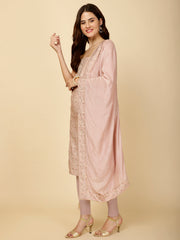 Floral Printed Cotton Unstitched Suit Piece With Dupatta