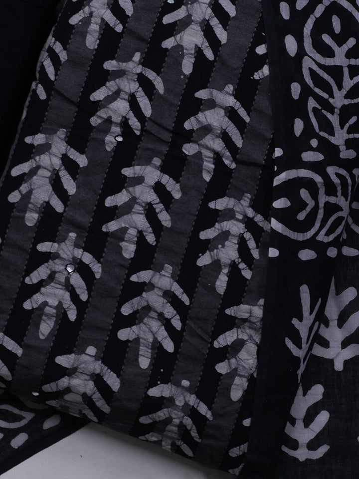 Printed Cotton Blend Unstitched Suit With Dupatta