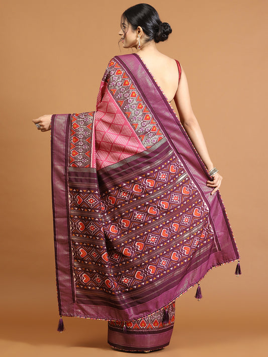 Patola Printed Art Silk Woven Saree