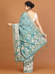 Digital Printed Tussar Woven Saree