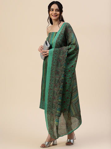 Printed Cotton Unstitched Suit Piece With Dupatta