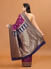 Zari Border Booti Woven Handloom Saree