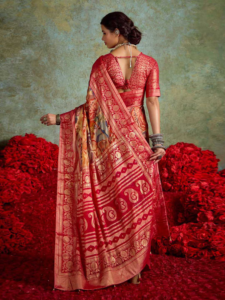 Abstract Printed Georgette Saree
