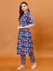 Printed Cotton Kurta With Pants