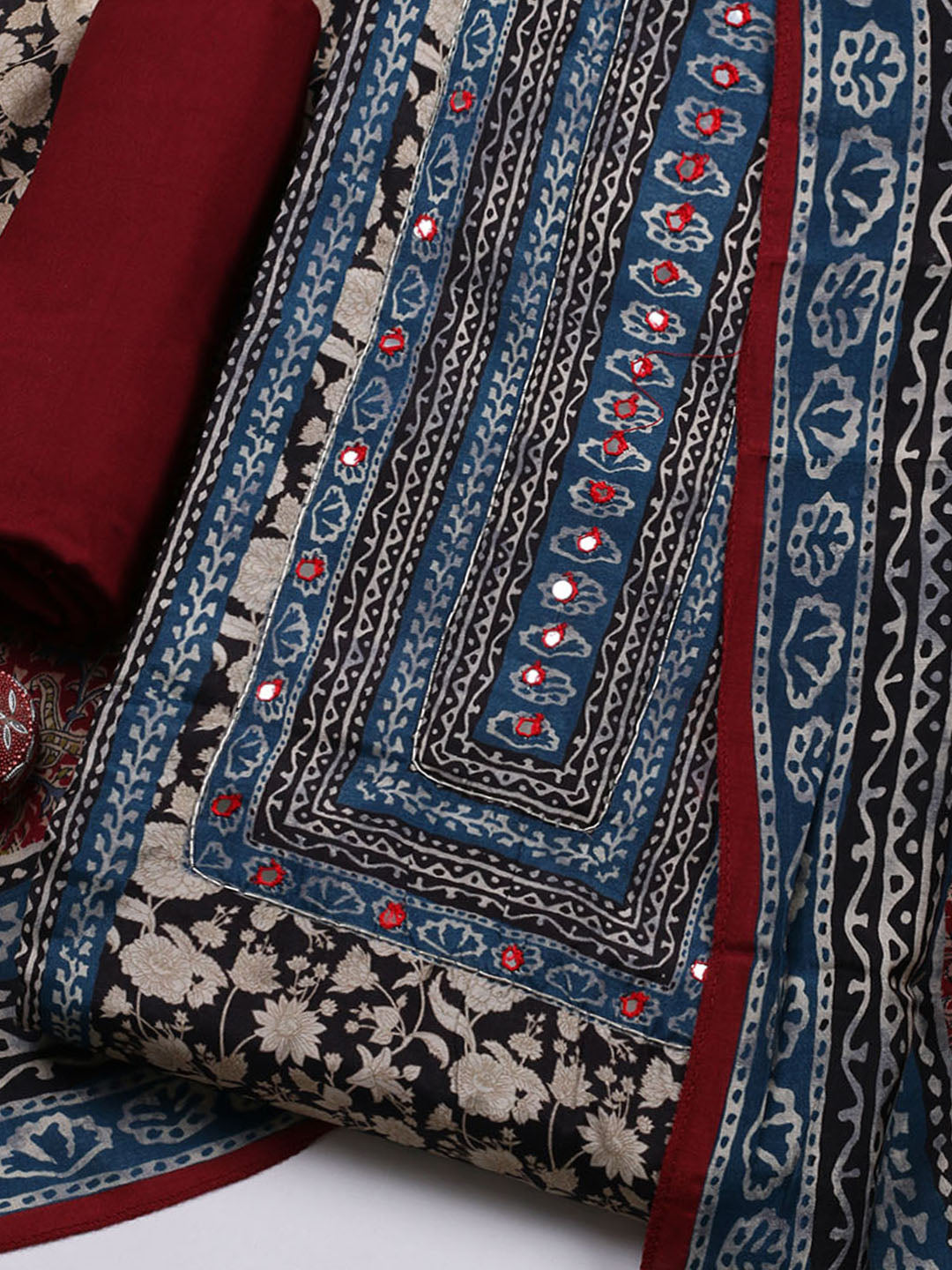 Printed Muslin Unstitched Suit With Pant &amp; Dupatta