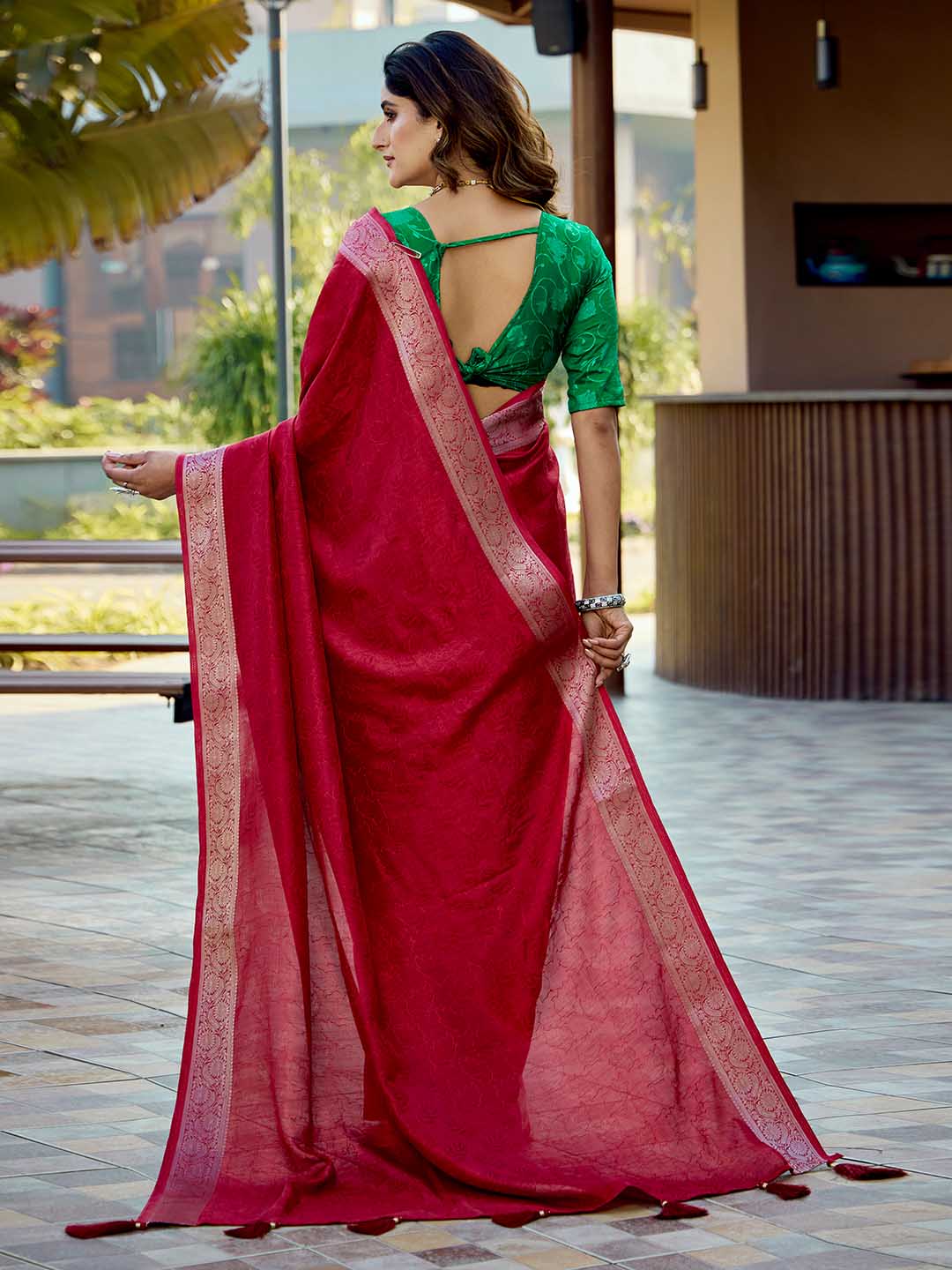 Zari Border Art Silk Saree