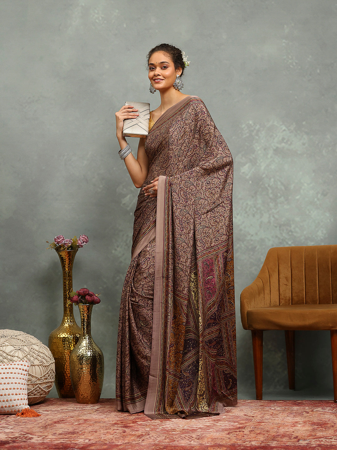 Digital Printed Crepe Saree