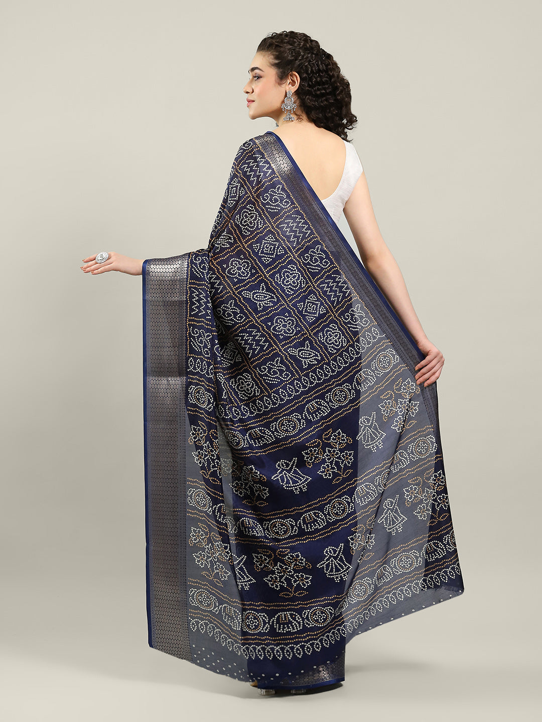 Bandhani Printed Dola Cotton Saree