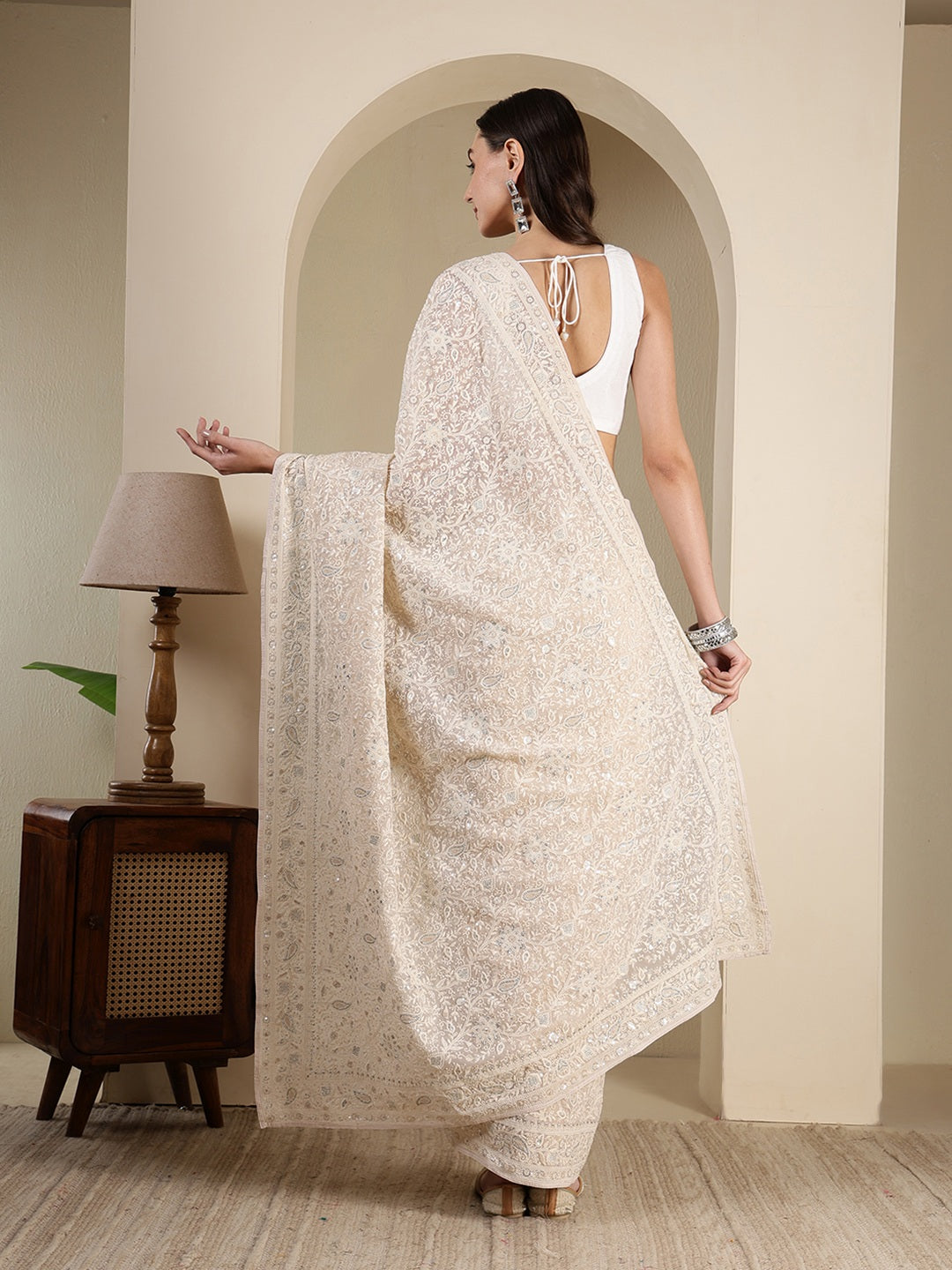 Embroidered Georgette Saree