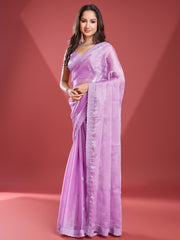 Stone Embroidery Organza Saree