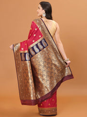 Zari Border Booti Woven Handloom Saree