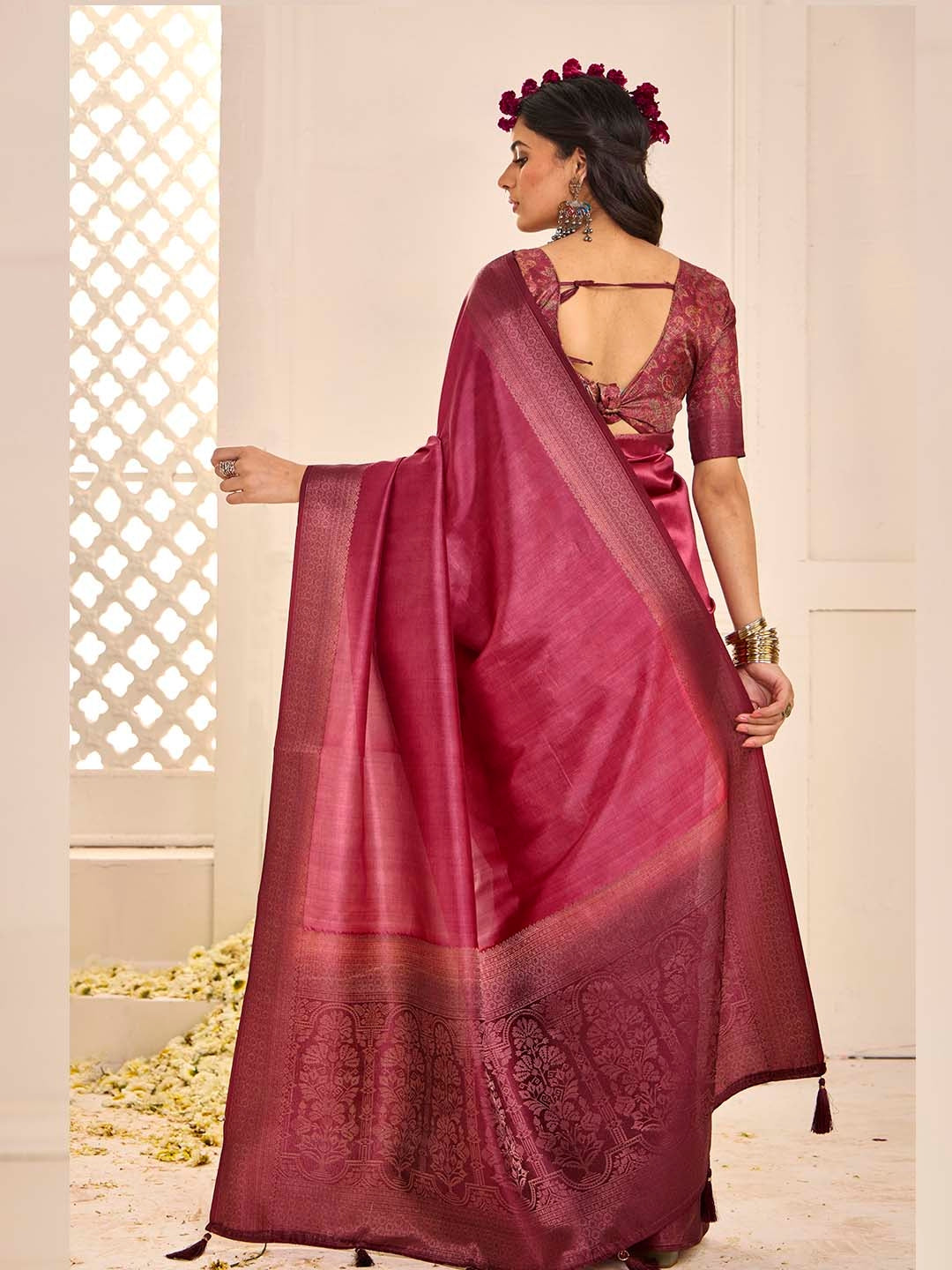 Zari Border Art Silk Saree
