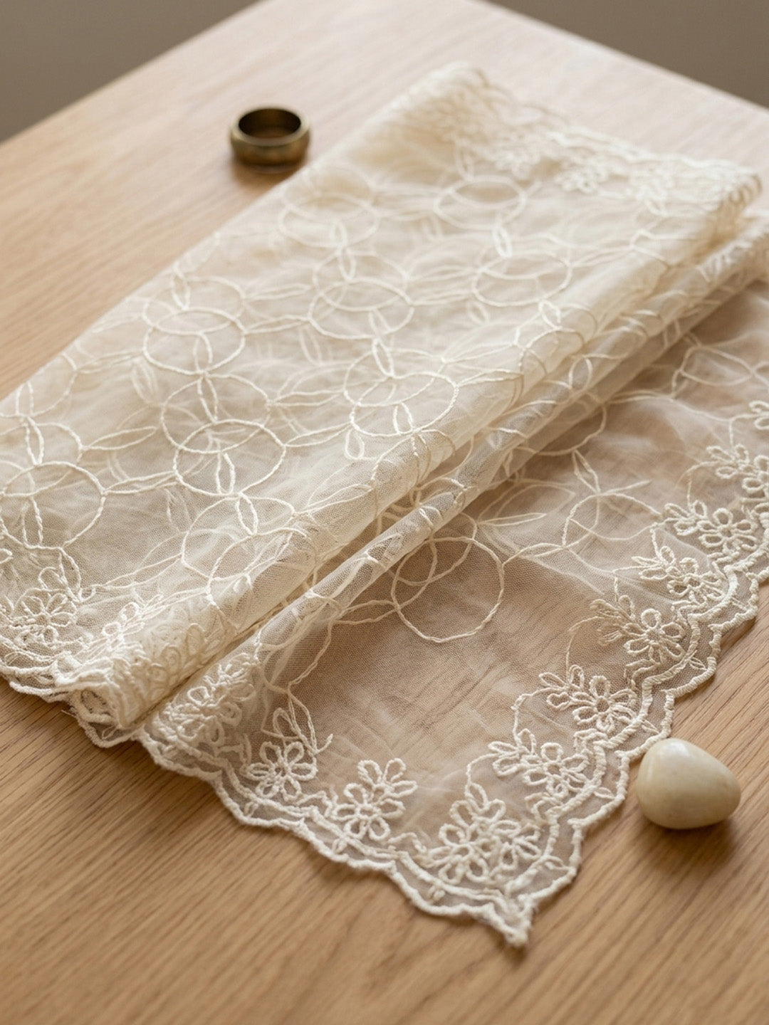 Embroidered Cotton Blend Unstitched Suit With Pant &amp; Dupatta