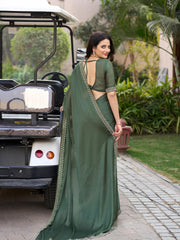 Sequins Embroidery Chiffon Saree