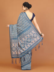 Digital Printed Tussar Woven Saree