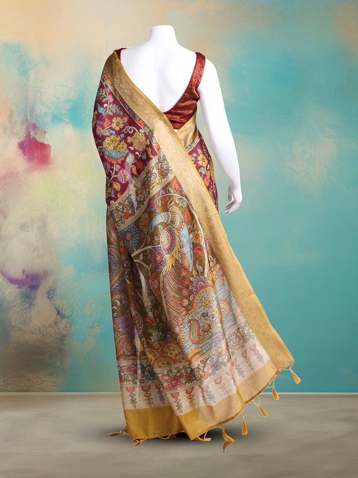 Printed Tussar Saree
