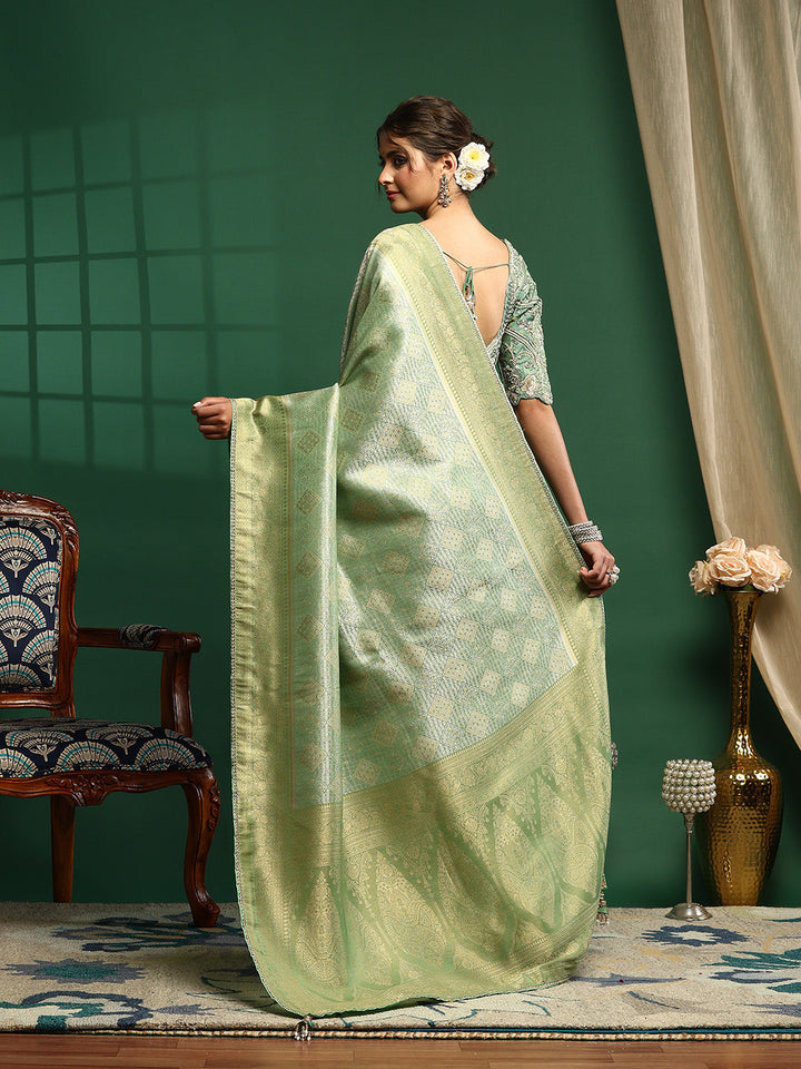 Embroidered Dola Silk Saree