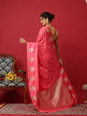 Woven Design Art Silk Pink Saree