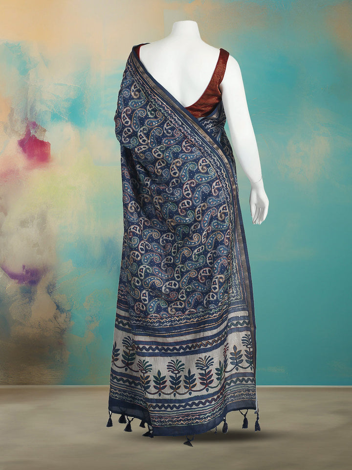Paisley Printed Art Silk Saree