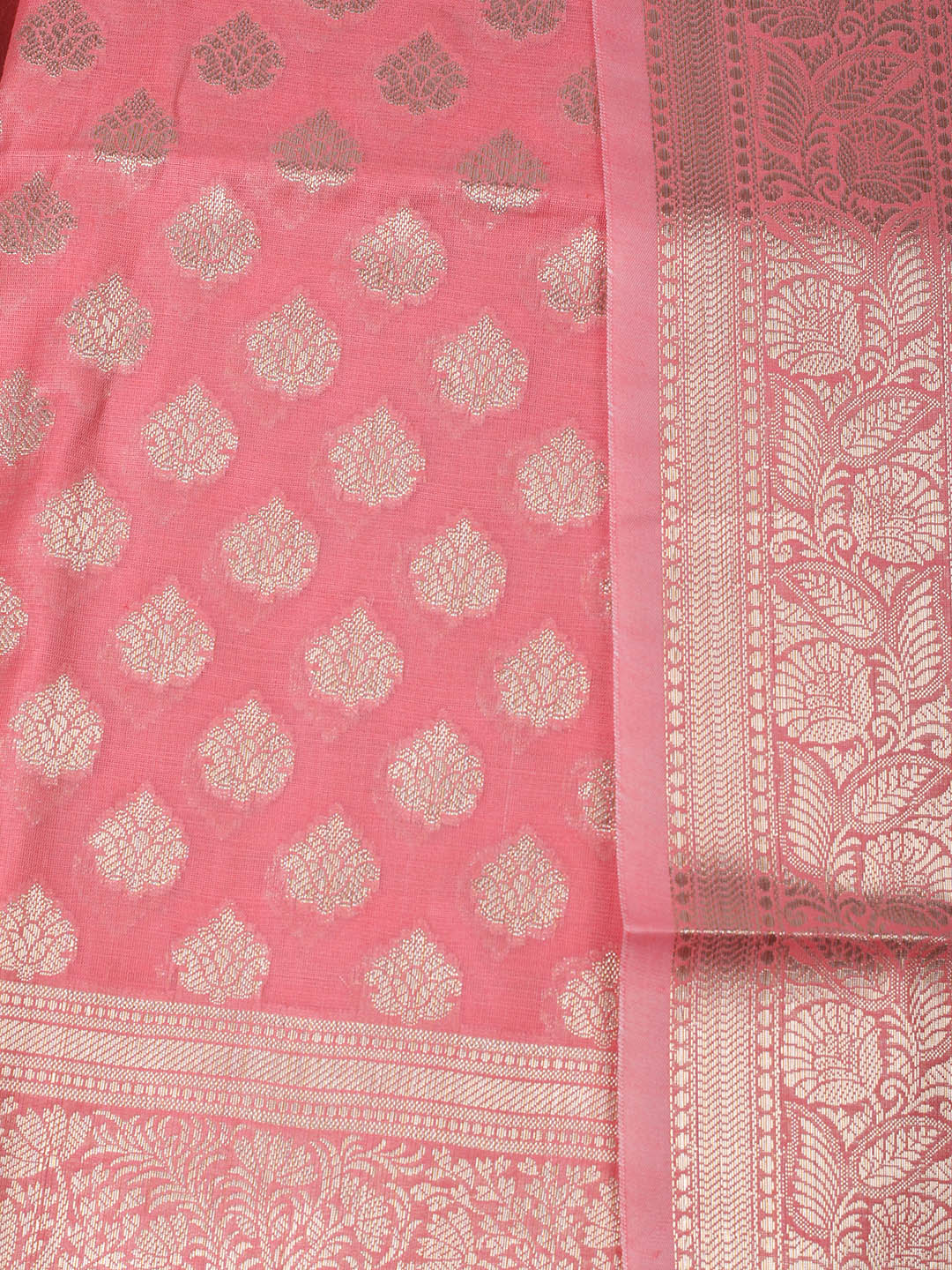 Woven Design Chanderi Unstitched Suit With Pant &amp; Dupatta