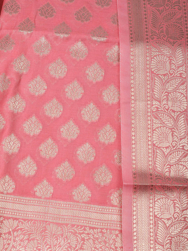 Woven Design Chanderi Unstitched Suit With Pant &amp; Dupatta