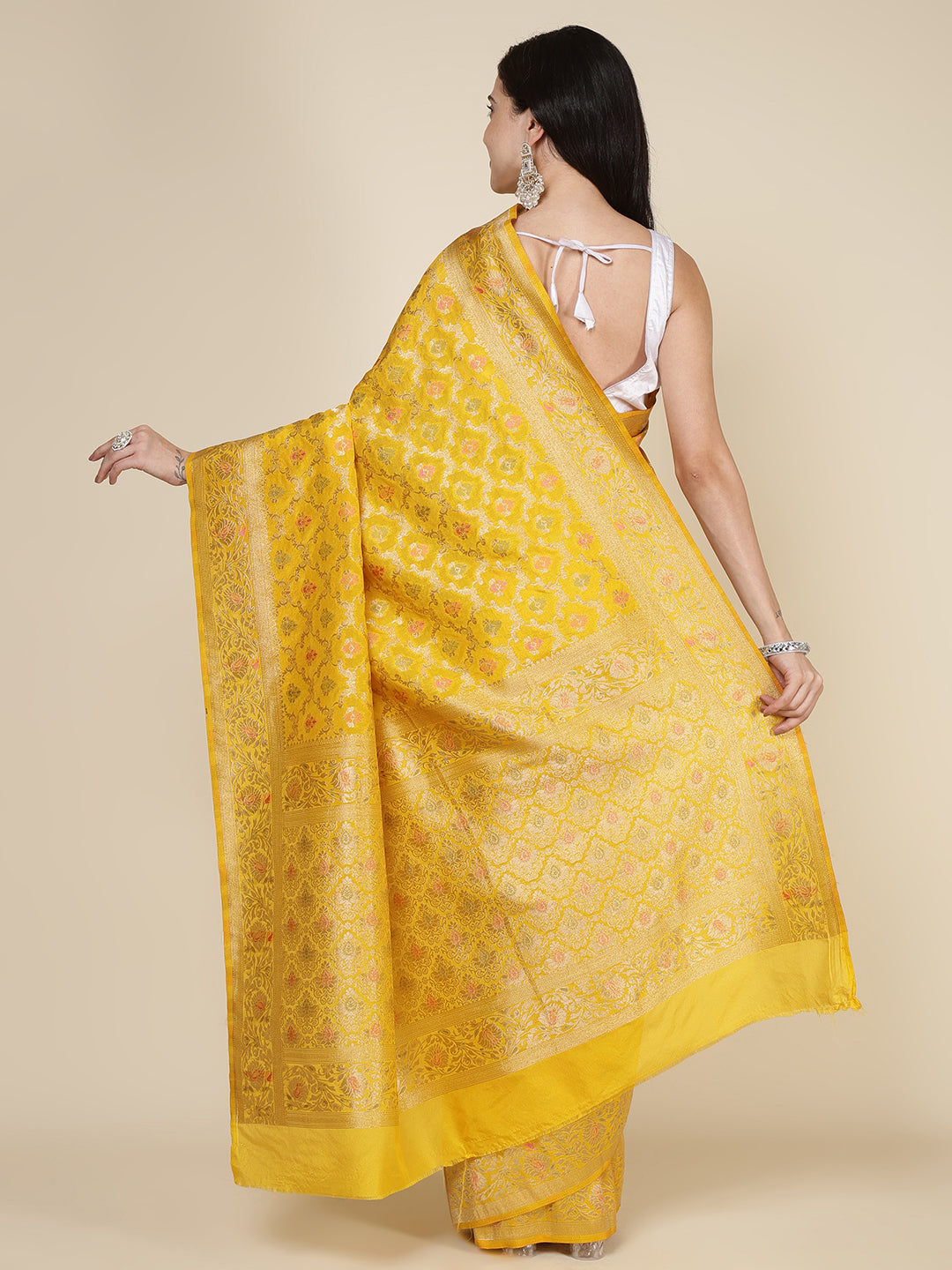 Border Zari Jaal Art Silk Woven Saree