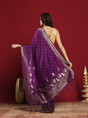 Plain Crepe Saree
