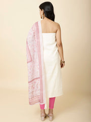 Schiffli Printed Cotton Unstitched Suit Piece With Dupatta