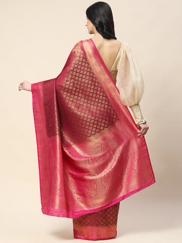 Zari Border Booti Woven Handloom Saree