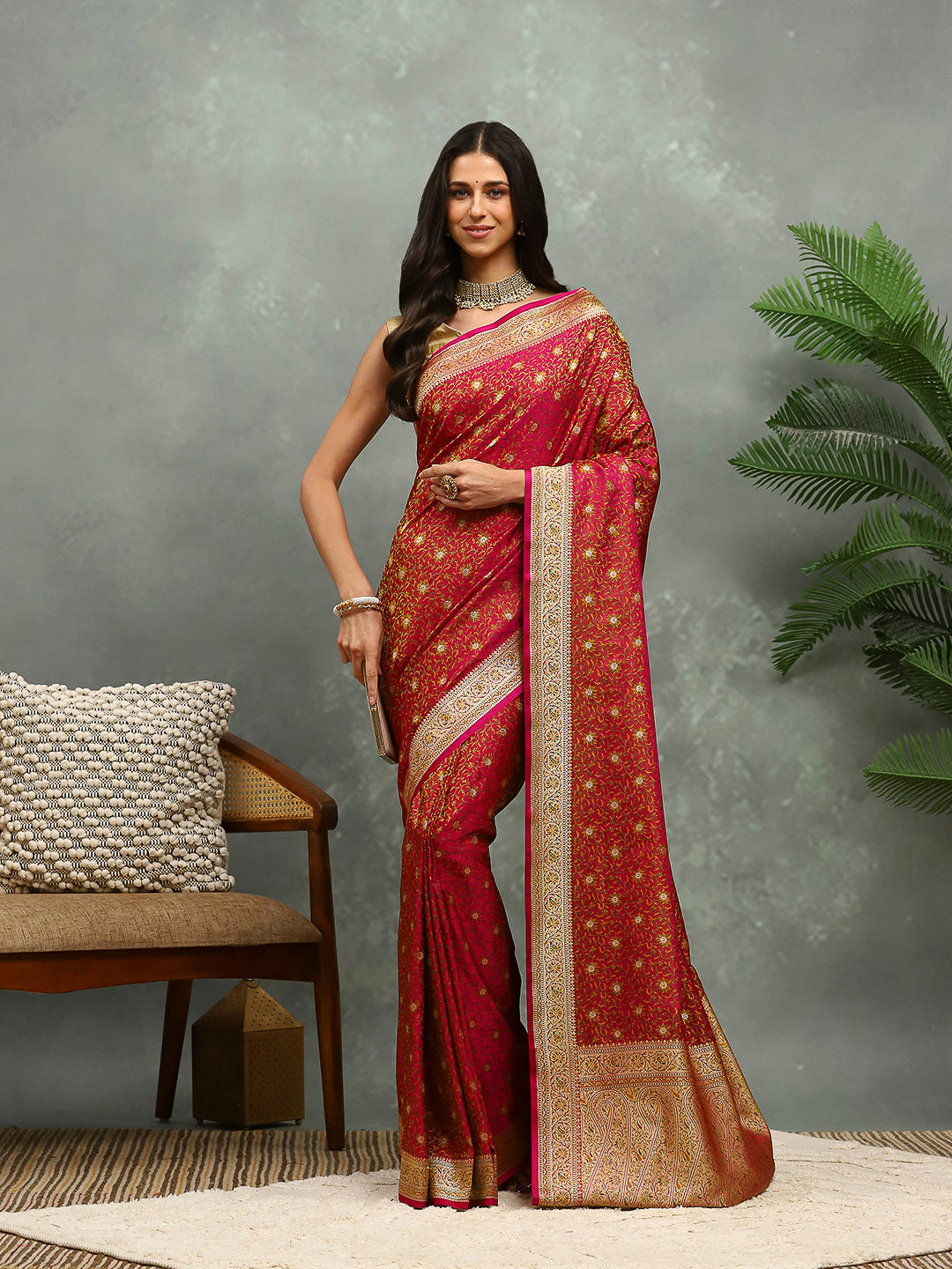 Jamavar Banarasi Woven Saree