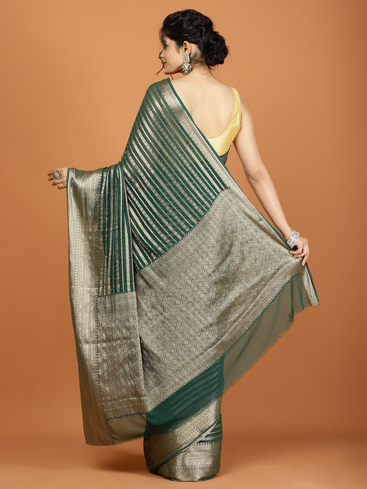 Zari Border Woven Georgette Saree