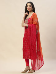 Neck Embroidered Organza Unstitched Suit Piece With Dupatta