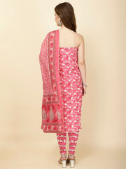 Neck Patti Printed Cotton Unstitched Suit Piece With Dupatta