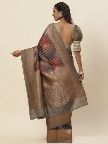 Digitally Printed Tussar Saree