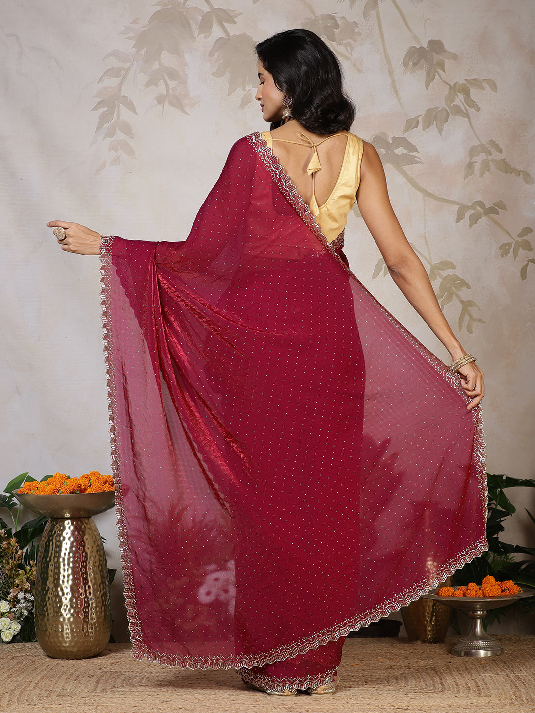 Stone Work Tissue Saree