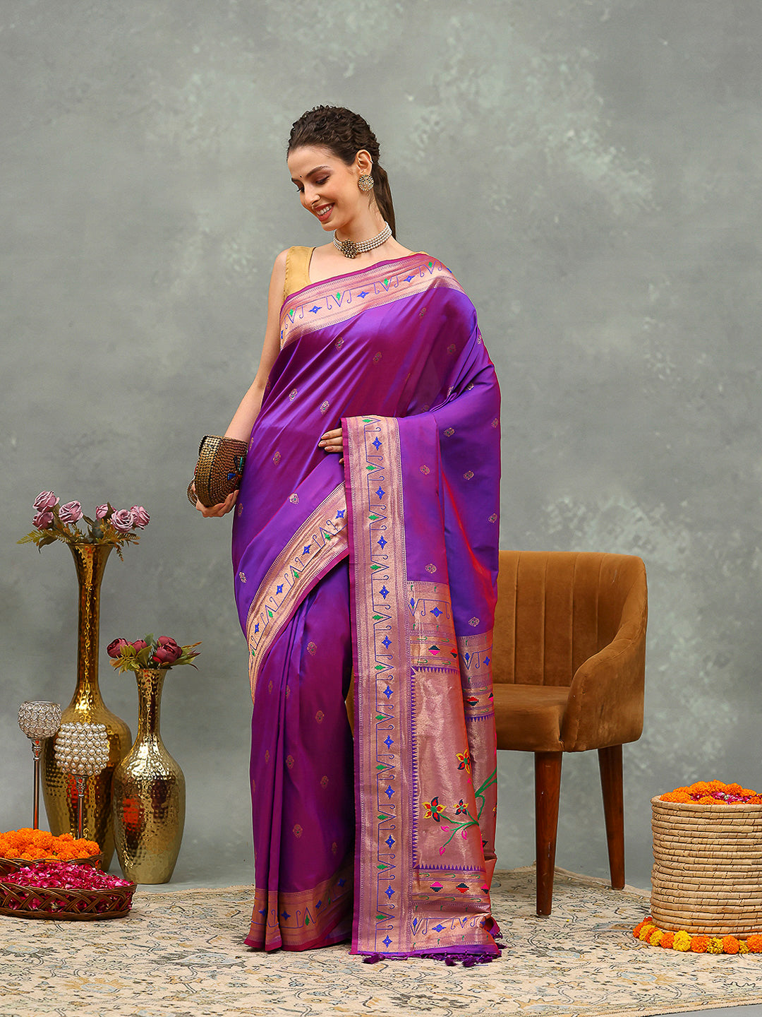 Embroidered Cotton Blend Saree