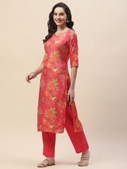 Printed Cotton Kurta With Pants