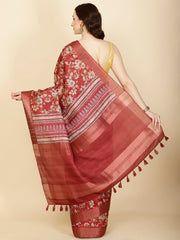 Digital Floral Printed Handloom Saree